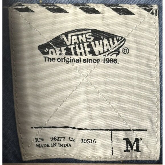 Vans Off The Wall Mens Shirt Button Up Classic Casual Pockets Chambray Medium - Picture 7 of 14